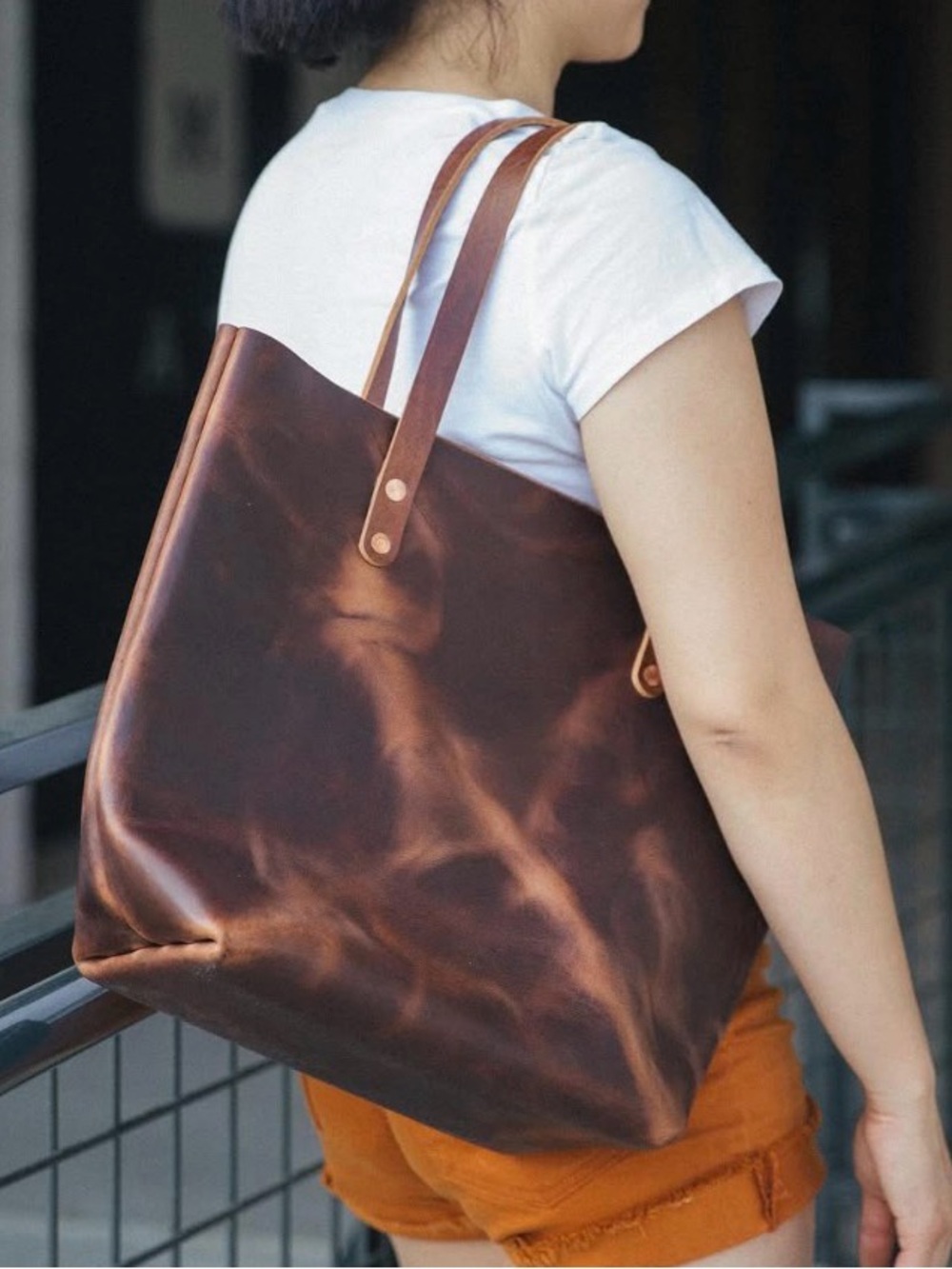 Autumn harvest Brown Leather Tote Bag from KMM and co - Picture 17 of 17